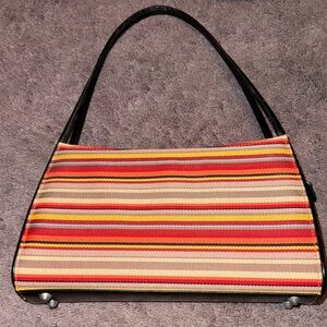 Kate Spade Red and Tan Striped Shoulder Bag